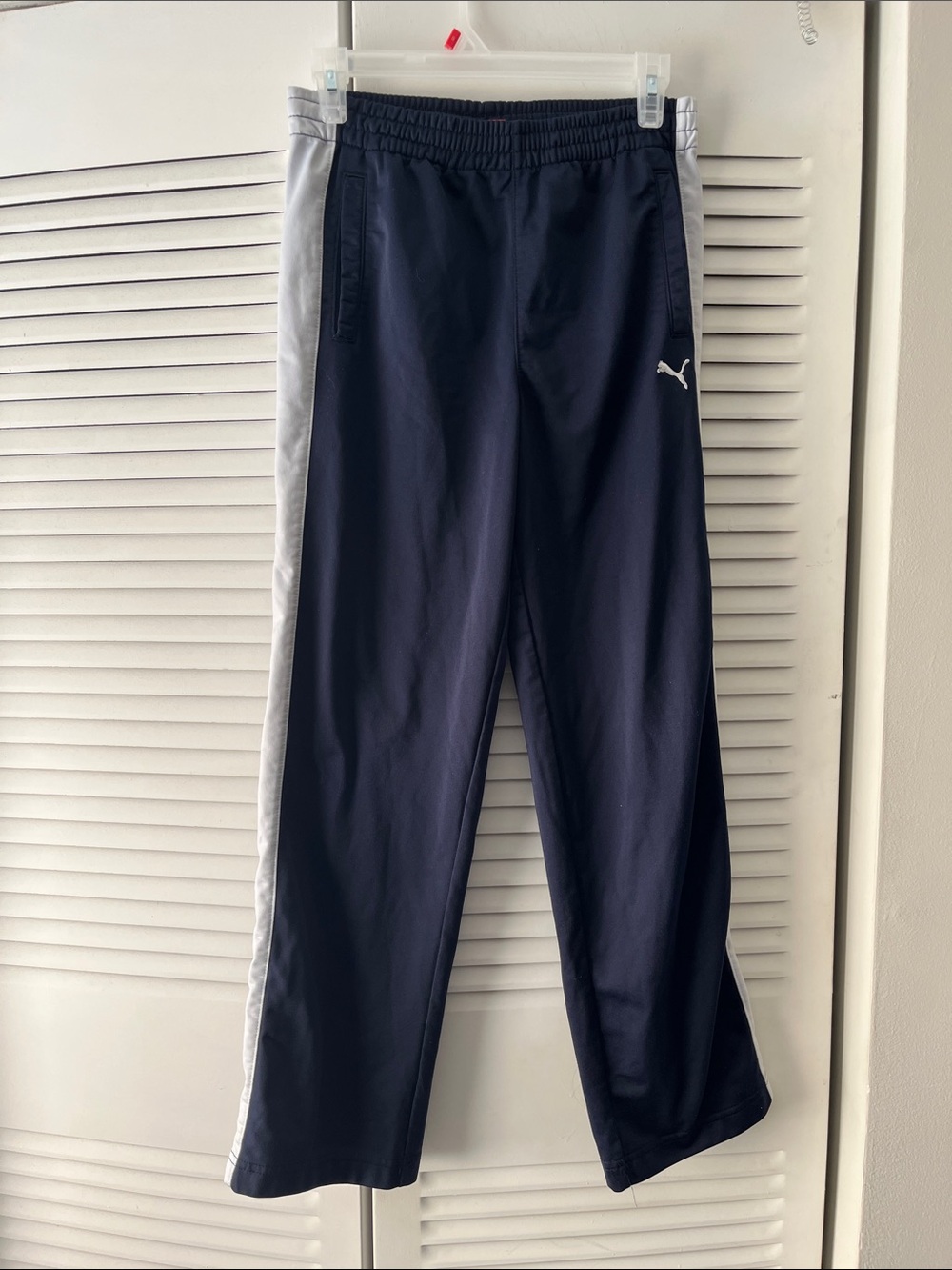 Puma Boys Size Large Track Pants with Gray Side Stripes